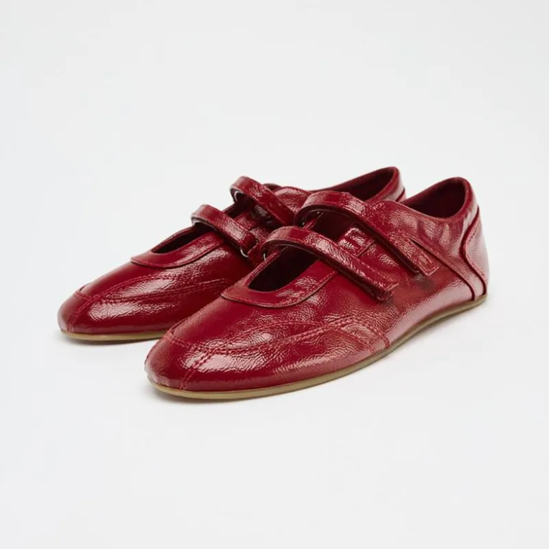 

Women's Shoes Flats Moccasins Red Casual Leather Barefoot Woman Loafers 2025 Trend Elegant Comfortable Rome Summer Sale Walking