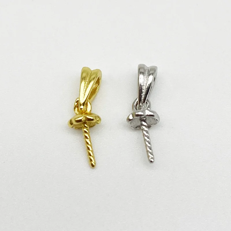 

S925 Sterling Silver Pearl Pendant Setting Bead Cup and Blank Mount for DIY Pearl Necklace Jewelry Making