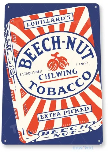 TIN SIGN Beech-Nut, Chewing Tobacco, Dip,  Rustic, Metal Decor, A012 --Tin Sign