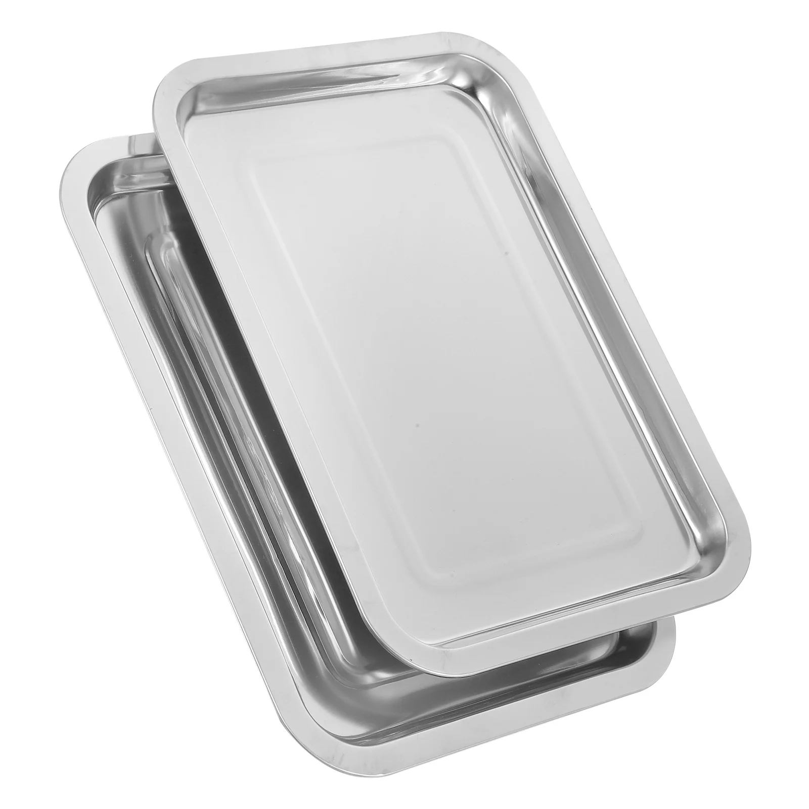 

2pcs Stainless Steel For Tattoo Table Station Plate Tattoo Supplies Durable Metal Tray Body Piercing Dental Tool Organizer Flat