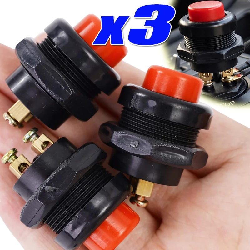 2 Heavy Duty Push Button Switches with Copper Terminals  Generator Starter and Horn Switche Suitable for Universal Horn Buttons