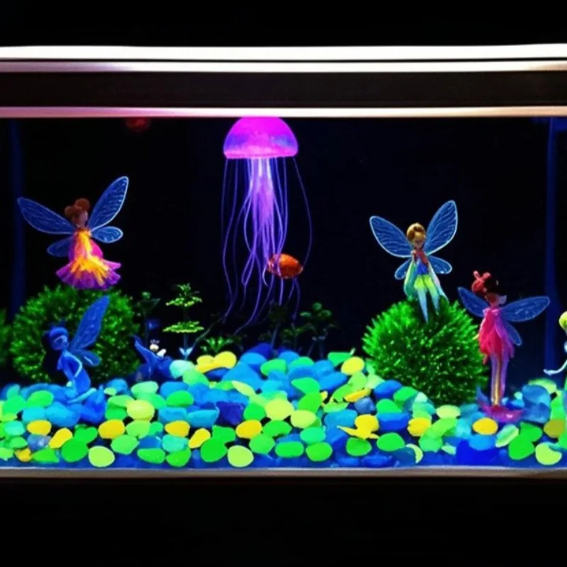 100 Pcs Glow In The Dark Pebbles Luminous Stones Resin Rocks For Garden Paths Walkways Potted Plants Aquarium Decor