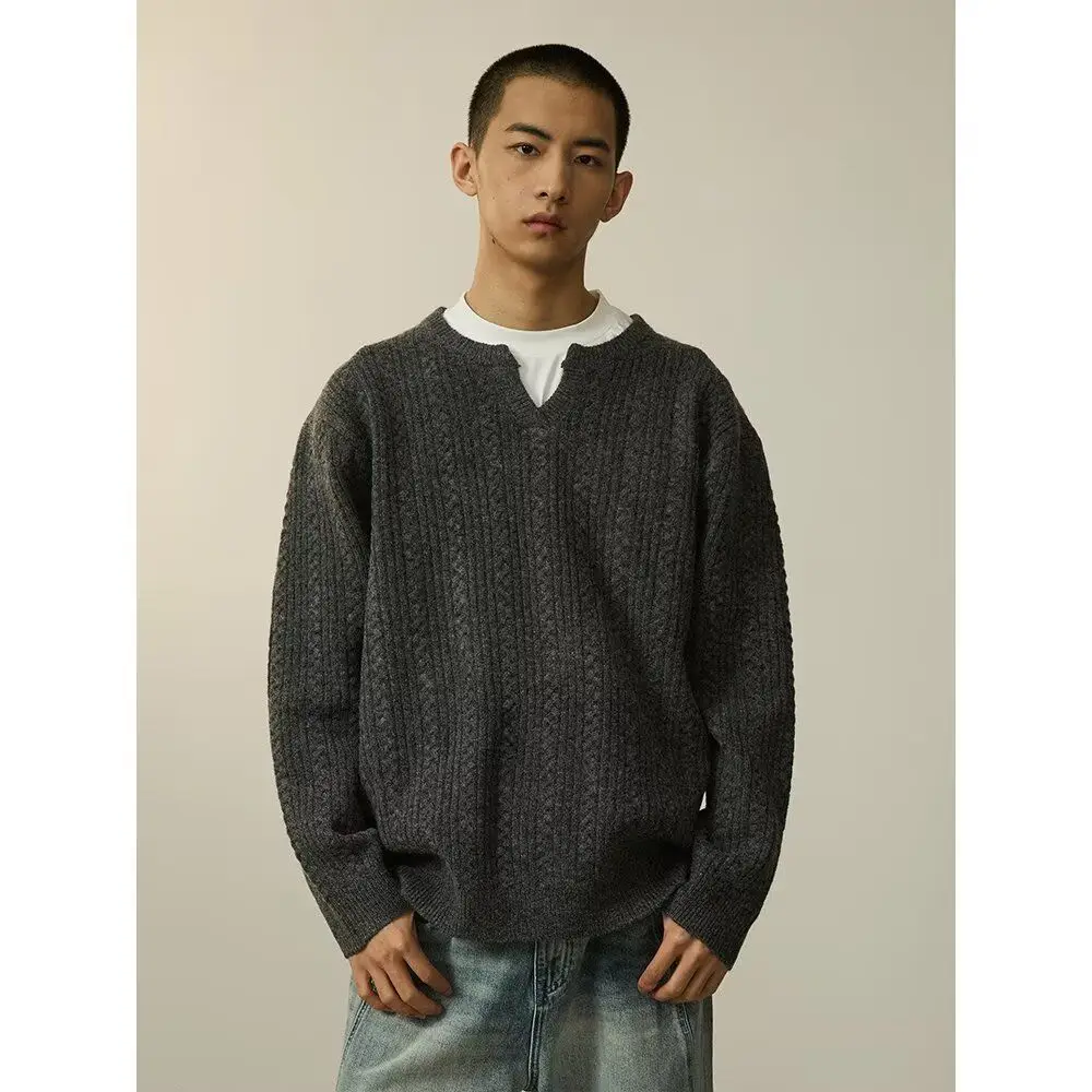

Autumn Winter V-Ne Knitted Sweater Cardigan Men's Color Casual Sle Leisure Faion Busin Casual Polyester Fiber