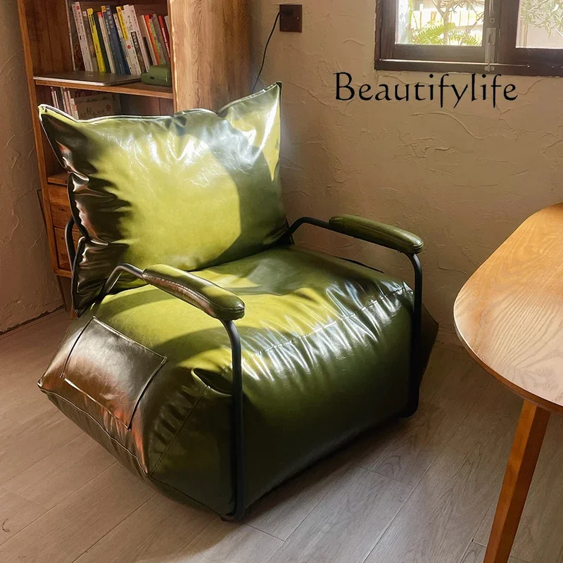 zL الجلود كراسي غرفة المعيشة الفردية أريكة الذراع الحديثة مصمم كراسي غرفة المعيشة شرفة حديقة Poltrona أثاث ما بعد الحداثة #3