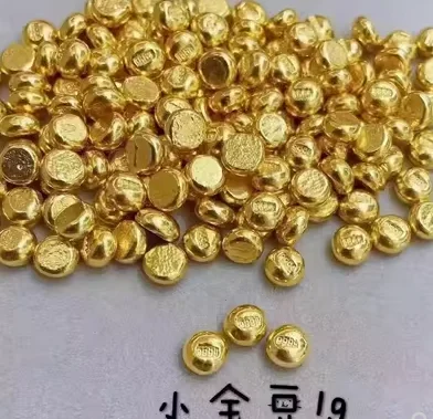 999.9 Fine Gold Jewelry  24K Pure Gold Beans  1gram gold beads pure gold beans