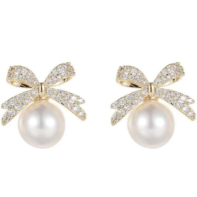 여성용 진주 활 귀걸이, 크리스마스 라인석 레드 볼, 크리스마스 활 스터드 귀걸이, 여아용 크리스마스 쥬얼리