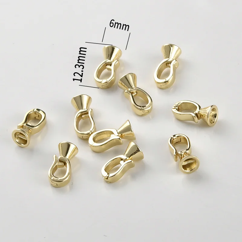 14k Gold-plated Irregular Versatile Spring Pearl Buckle, DIY Necklace Bracelet Making Findings Accessories