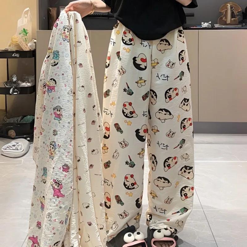 

New Kawaii Sanrio Crayon Shin-chan Cloud Cotton Sleeper Pants Cartoon Cute Pants Loose Home Casual Thin Sleeper Pants Girl Gift