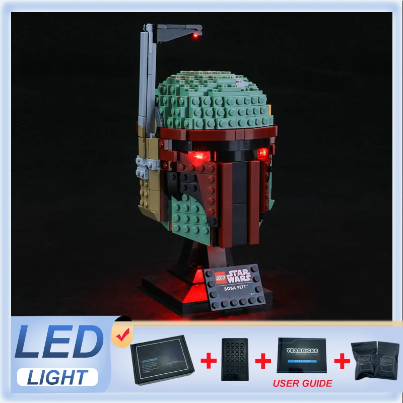 DIY LED Light Kit For LEGO 75277 Boba Fett Helmet   (Only LED Light,Without Blocks Model)