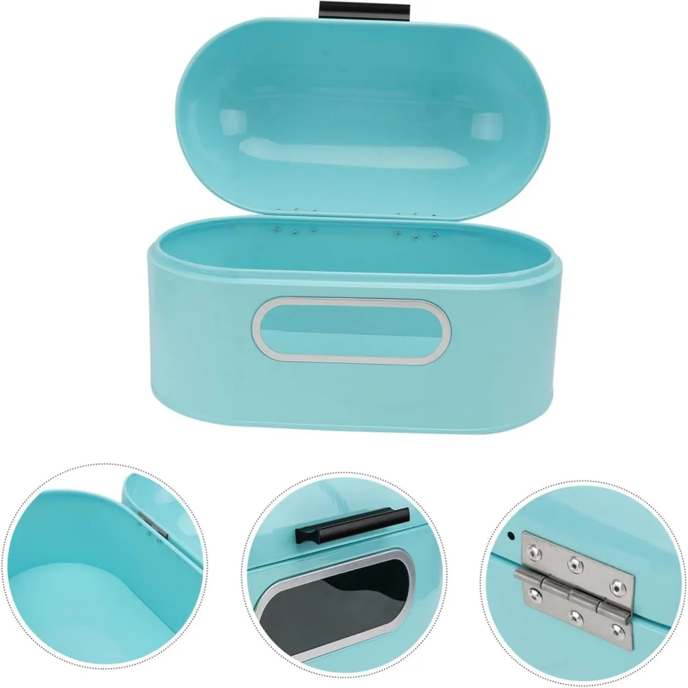 صندوق خبز من الفولاذ المقاوم للصدأ مع نافذة - حاوية تخزين متعددة الأغراض للوجبات الخفيفة في المطبخ والفواكه والأساسيات اليومية