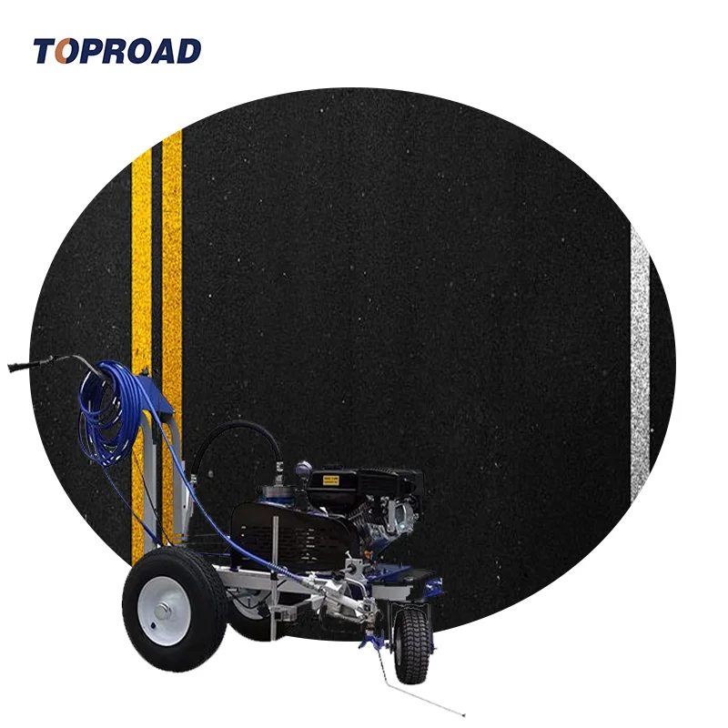 TOPROAD Airless Spray Piston Pump Machine For Water Based Cold Paint Line Marking On Community And Campus Roads