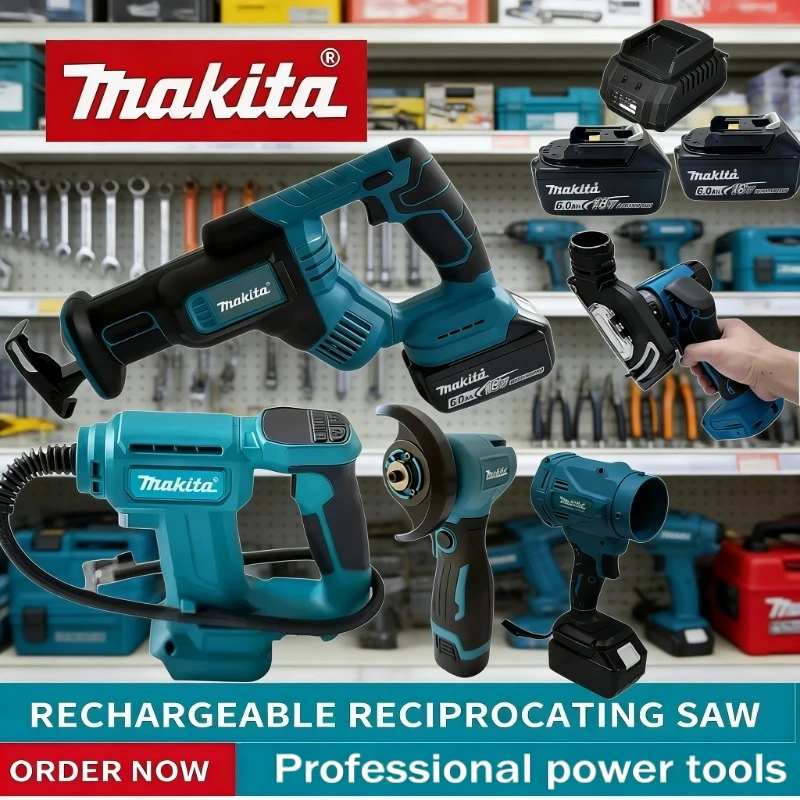 

Аккумуляторный ударный гайковерт Makita, бесщеточный, электрическая сабельная пила, профессиональный, беспроводной, 18В, электроинструмент