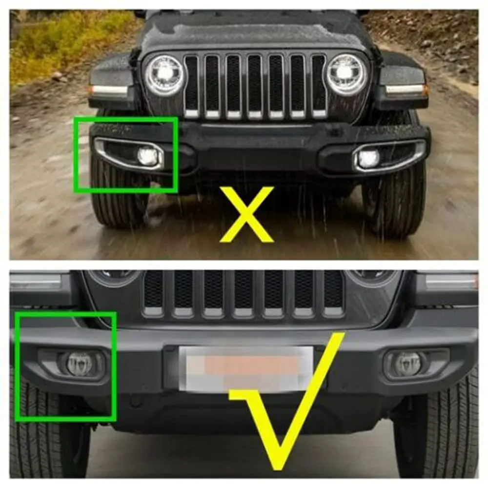 ABS Front Fog Light Lamp Decorative Cover Trim for Jeep Wrangler JL Gladiator JT 2018-2021 Exterior Car Accessories