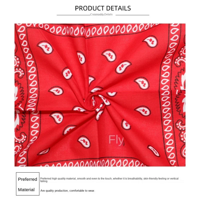 1 قطعة للجنسين تقليد القطن البوليستر Harajuku مطبوعة الأميوبا وشاح مربع المألوف الهيب هوب الكاجو زهرة الهيب هوب الحجاب