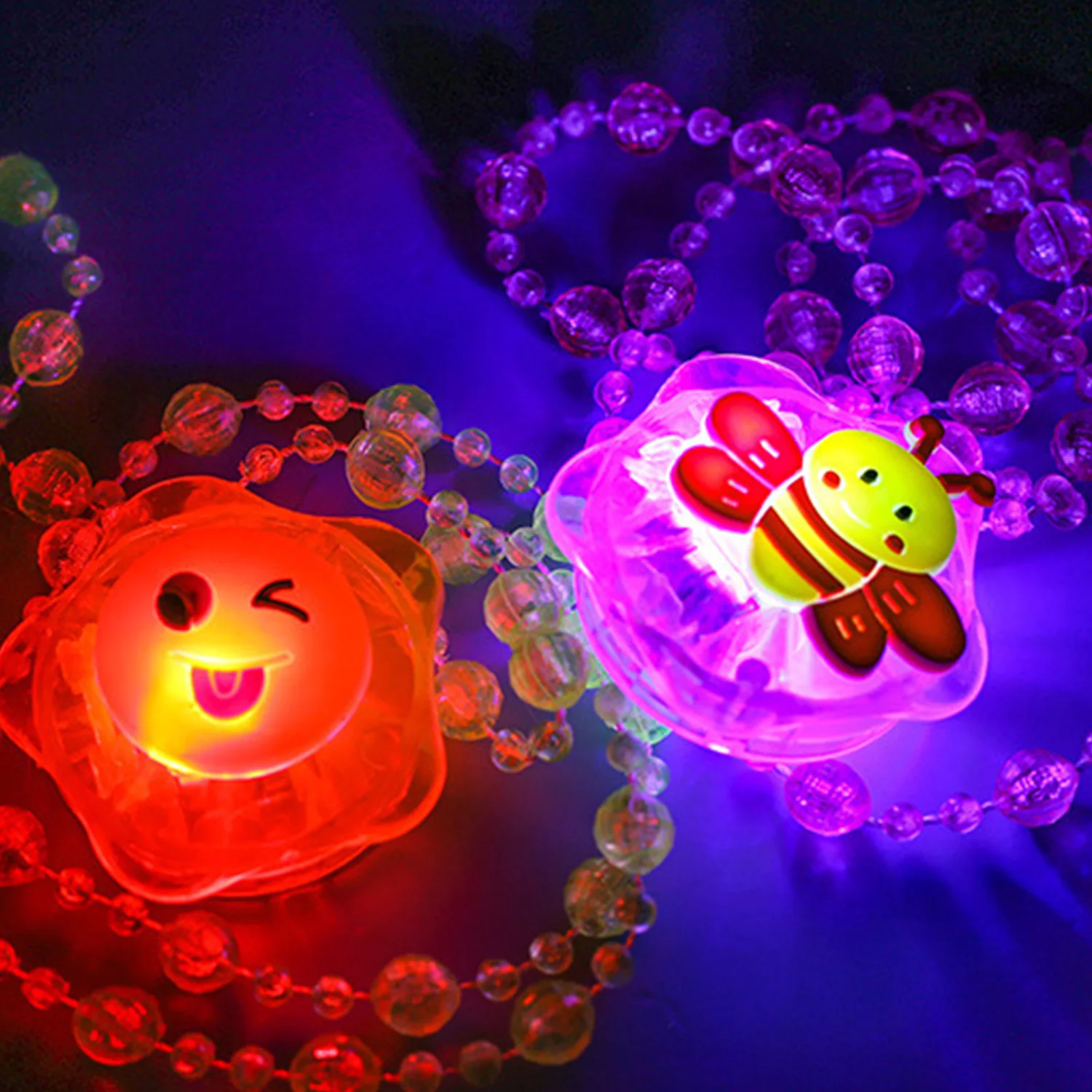 1Pcs Children's Luminous Necklace Led Glitter Acrylic Bead Pendant Toy Girl Birthday Party Props Pendant Necklace Gift image 6