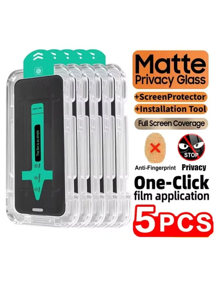 1-5 stuks Matte Privacy Gehard Glas Screenprotector voor iPhone 17 Pro Max 16 15 14 Plus 13 11 12 XS XR Air 16e Stofvrij Installatie - afbeelding 2