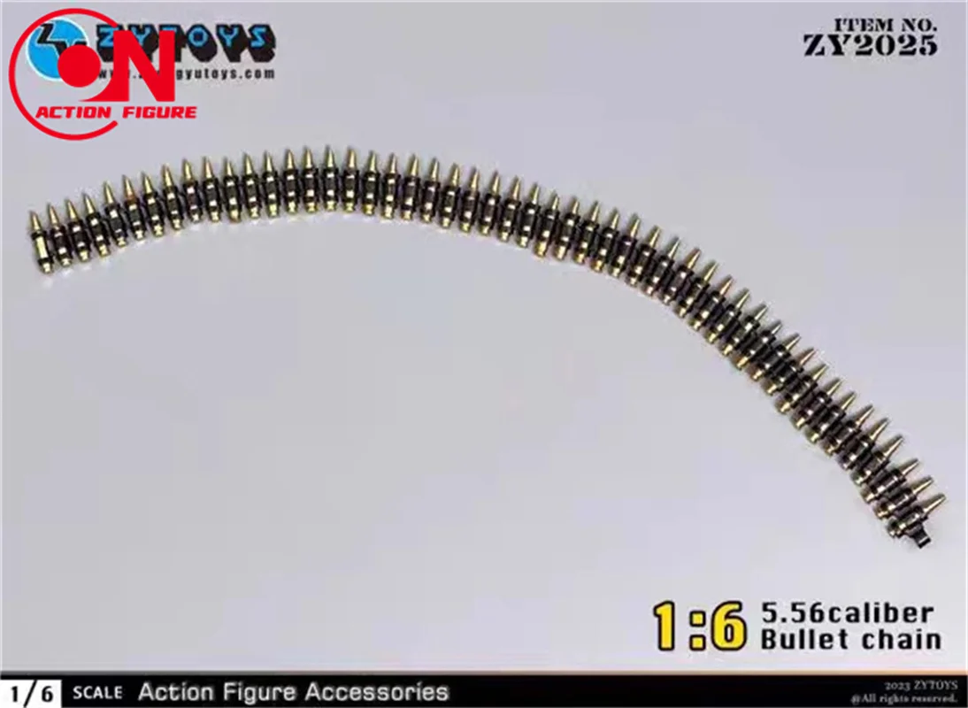 ZYTOYS ZY2025 50 pz Scala 1/6 Calibro 5.56 Catena Proiettile M27 Modello di Collegamento Puntelli di Scena Misura 12 ''Soldato Action Figure corpo