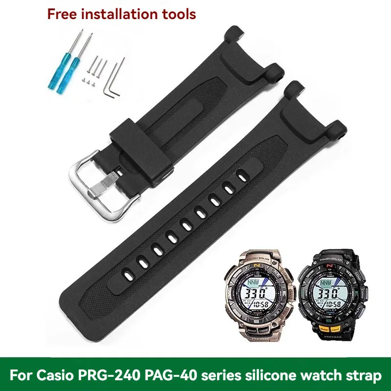 

Для Casio PROTREK альпинизм PRG-240 PRG-40 PAG-40 prg40 PAG40 силиконовый ремешок для часов спортивный водонепроницаемый резиновый ремешок на браслет