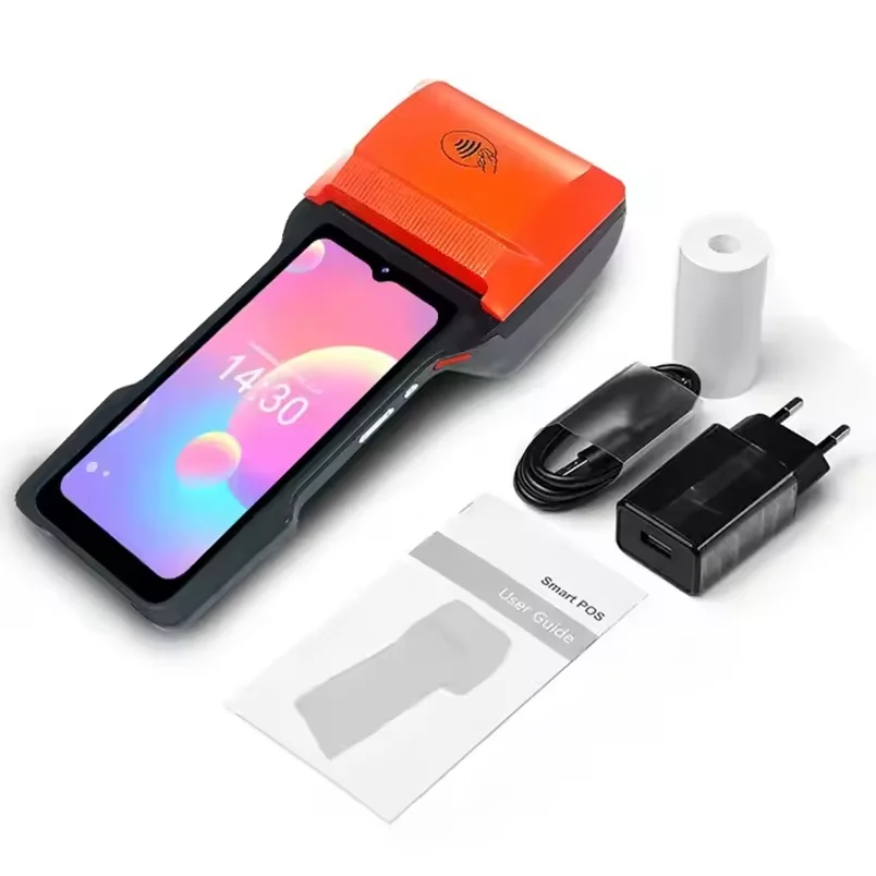 6.5 بوصة Android 14 Mobile POS 3G + 32G Memory، 25-80 مم ملصق وطباعة حرارية POS Terminal، Loyverse POS 4G WIFI BT 2D Scanner PDA