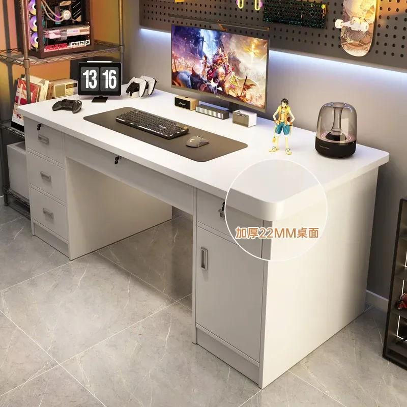 for Computer Desk Desktop Home Office Desk with Drawers Bedroom Writing Table White Light Luxury Style Premium Sense