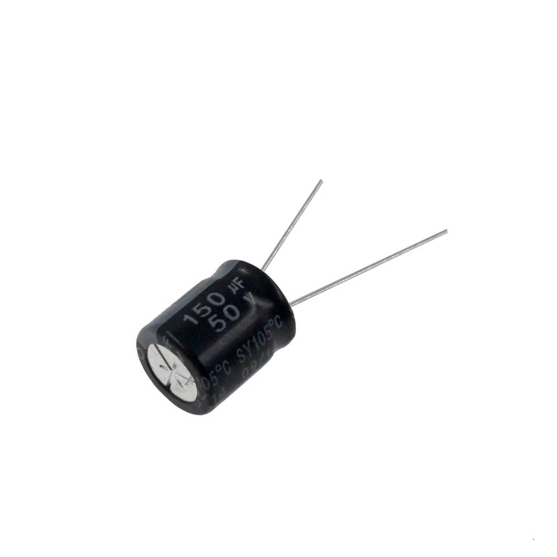 10PCS 150uF 50V Aluminum Electrolytic Capacitor 10x13mm Radial 105C High Temp For Motherboard Power Supply Adapter Repair