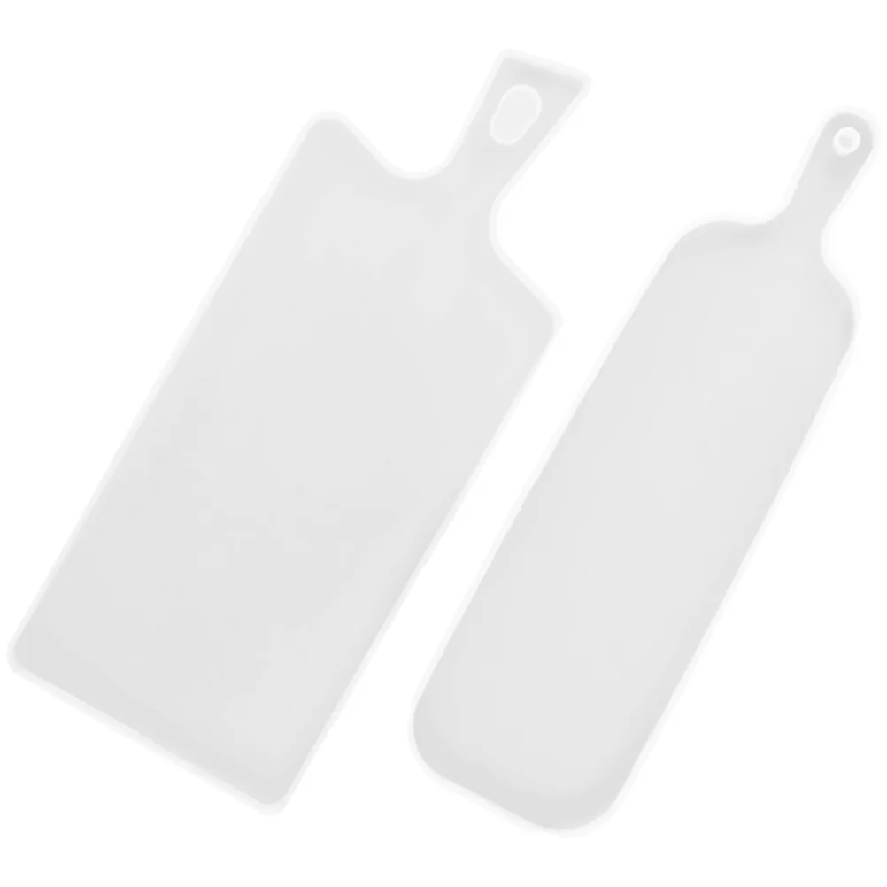 2 uds DIY cristal goteo molde de silicona bandeja con mango espejo hecho a mano mesa joyería moldes hacer molde Gel de sílice