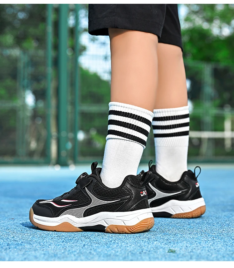 Atmungsaktive Tischtennisschuhe für Kinder Leichte Rutschfeste Outdoor-Badmintonsneaker Sporttrainingsschuhe für Jungen – Detail 12