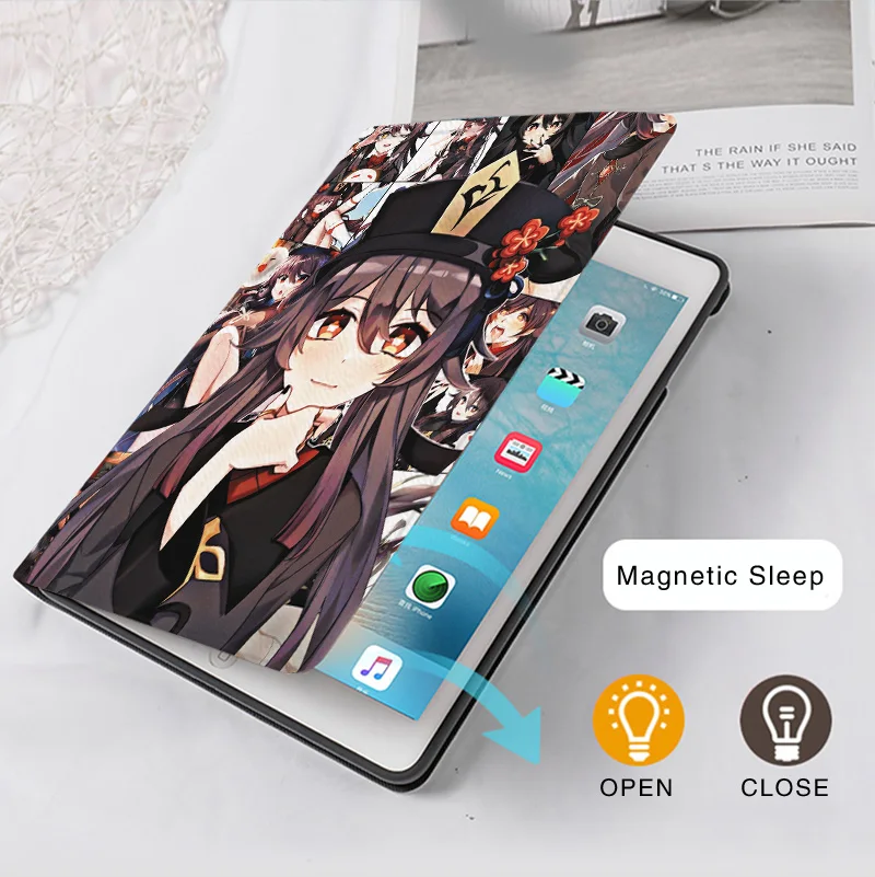 Hu Tao Anime Genshin Impact Case For iPad 10.2 7th 8th 9th 10th Air 3 4 5 Mini 1 2 3 4 5 6 Case Luxury Silicone iPad Pro 11 10.9