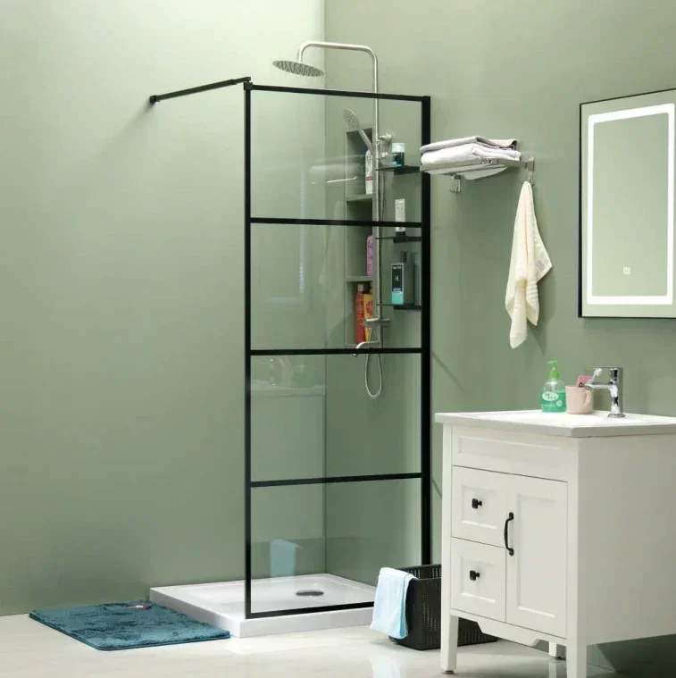 

#For New Modern Rectangle Straight Tempered Glass Bathroom Glass Panel Fixed Screen door Walk In shower door glass