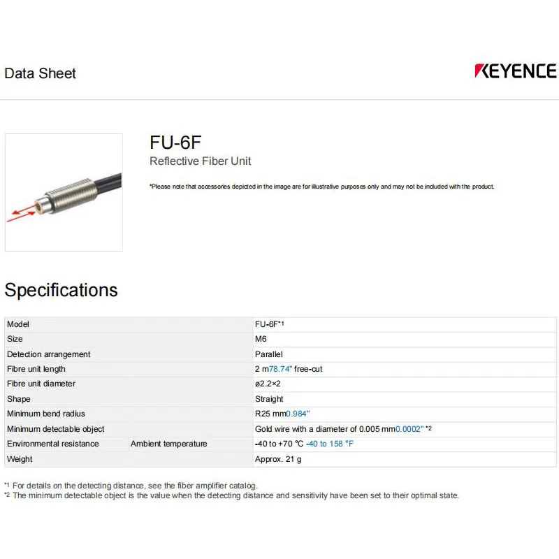 العلامة التجارية الجديدة حقيقية KEYENCE FU-6F عاكس M6 الألياف البصرية الاستشعار #2