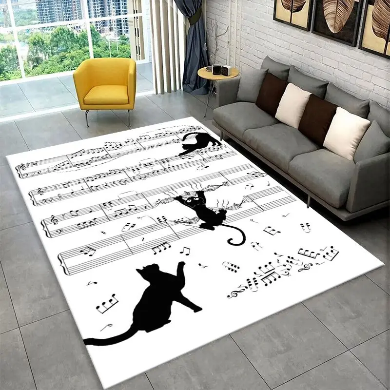 Music Theory Chart Piano Guitar Chords Large Area Rug Non-slip Carpet for Bedroom Living Room Sofa Doormat Home Decor Floor Mat