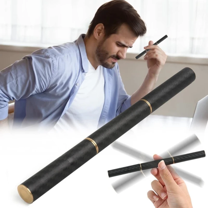 Fidget Toys Stress Relief For Adults Magnetic Metal Carbon Fiber Three-section Stick Rotating Creative Gift