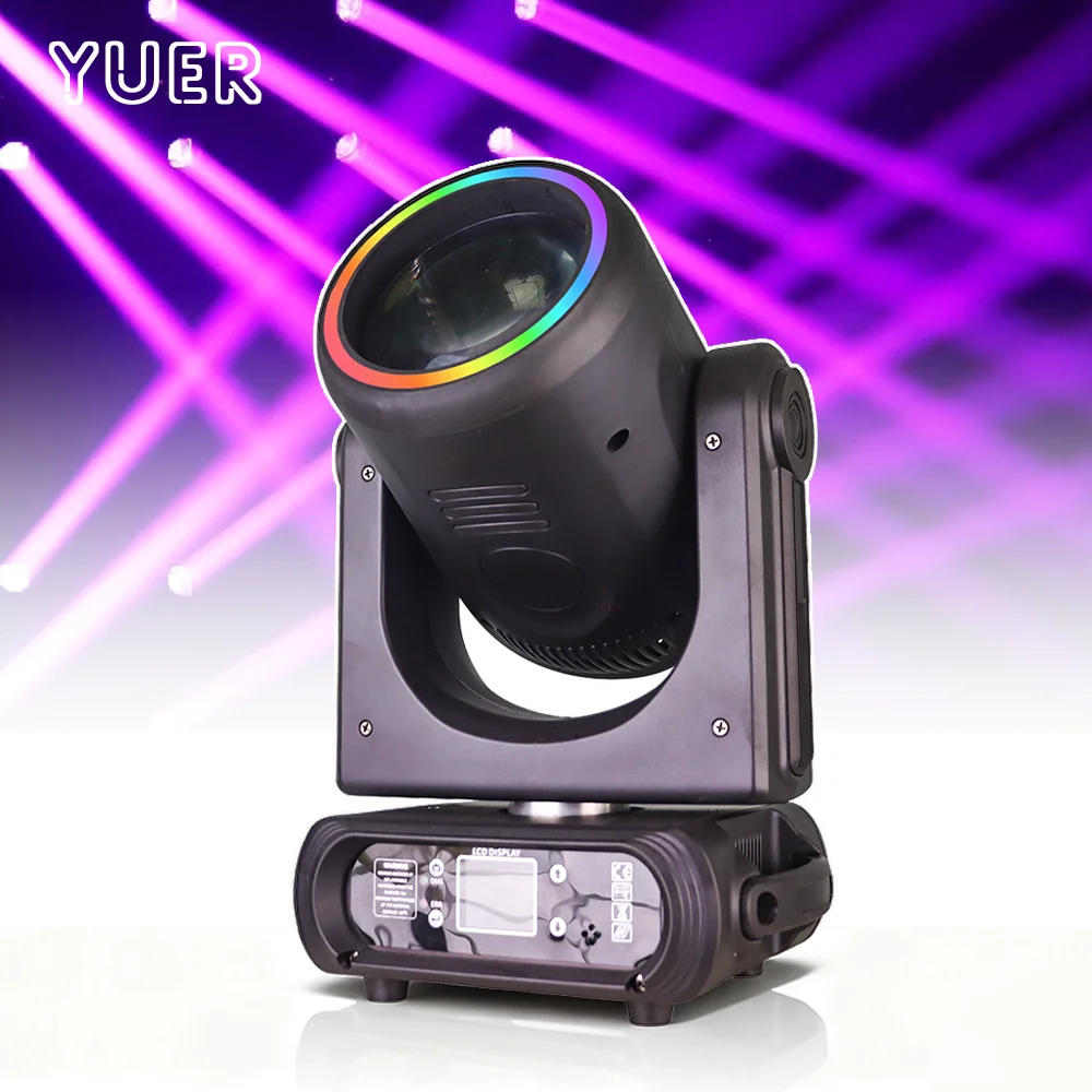 

YUER LED 250 Вт луч Spot Focus движущаяся голова с радужным SMD RGB кольцом 18 призмов для Dj Disco Show Concert Party сценический эффект свет