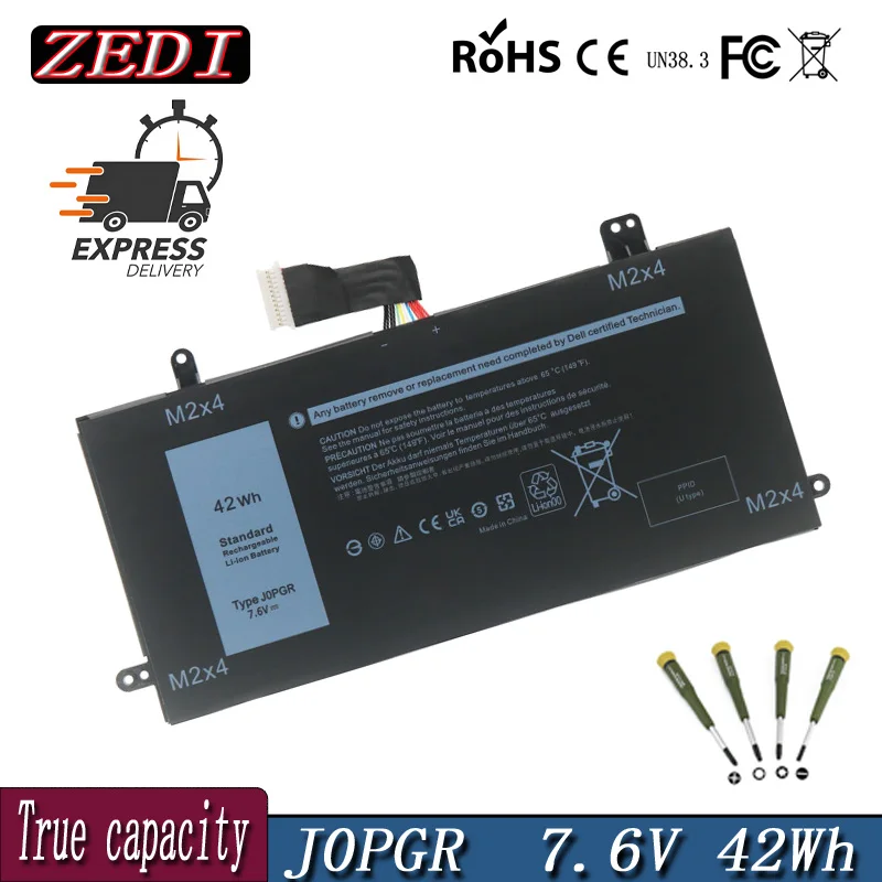 ZEDI New Original New J0PGR Laptop Battery For Dell Latitude 12 5285 5290 2-in-1 Series JOPGR T17G X16TW 1WND8 7.6V 42Wh