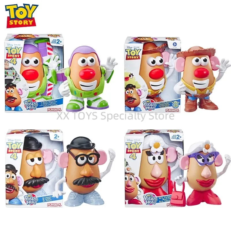 Original Disney Pixar Toy Story 4 Mr Potato Head Buzz Lightyear Woody Version Action Figure Collection Assembled Educational Toy