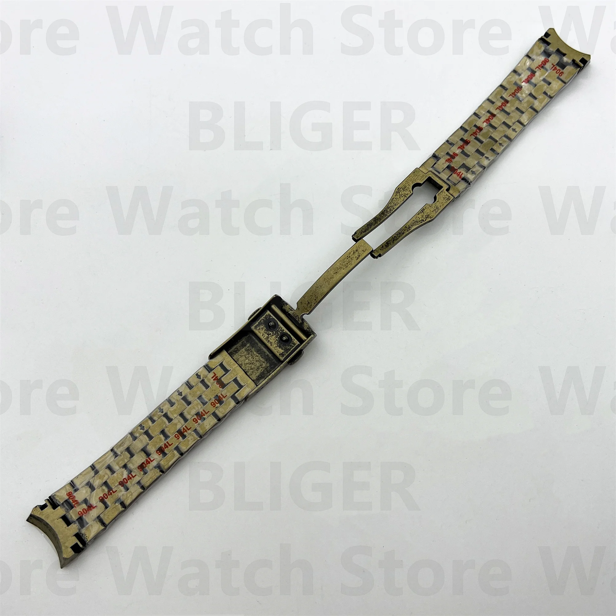 Bliger นาฬิกาข้อมือ904L 20มม. สายนาฬิกาข้อมือบรอนซ์แท่งสแตนเลสสตีลพับได้, เหมาะสำหรับสุภาพบุรุษ36มม. 39มม.