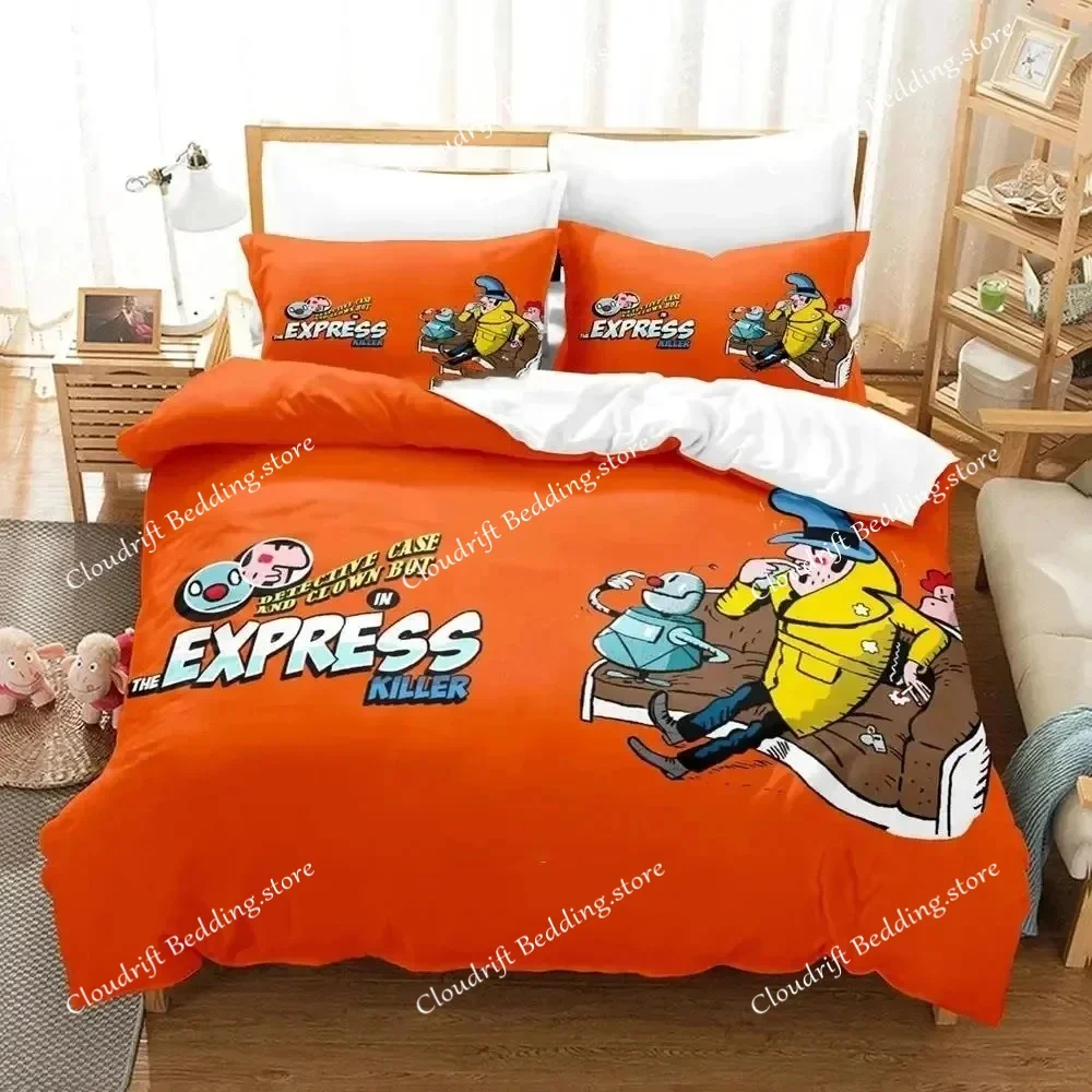 

Anime Game Detective Case Clown Bot Bedding Set Duvet Cover Bed Set Quilt Cover Pillowcase Comforter king Queen Size Boys Adult