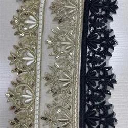 4.5yards Branch design Beaded Embroidered  Trim for Bridal Wedding  craft for DIY