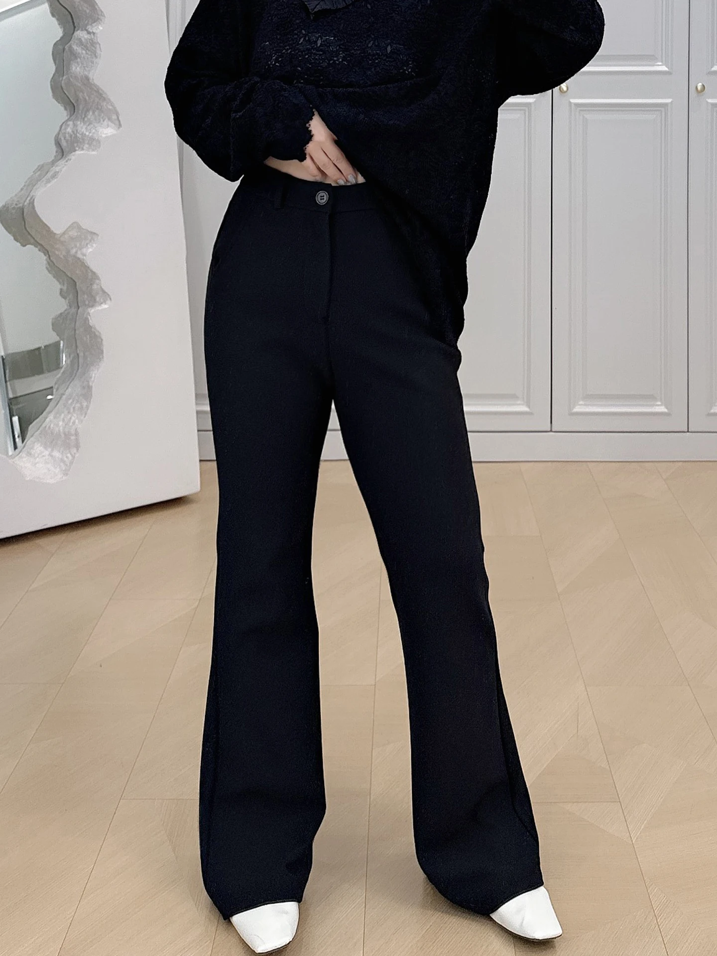 

Повседневные брюки Bla Bell Bot с высокой талией, утягивающие, больших размеров, женские, универсальные, для работы, длинные брюки для полных женщин