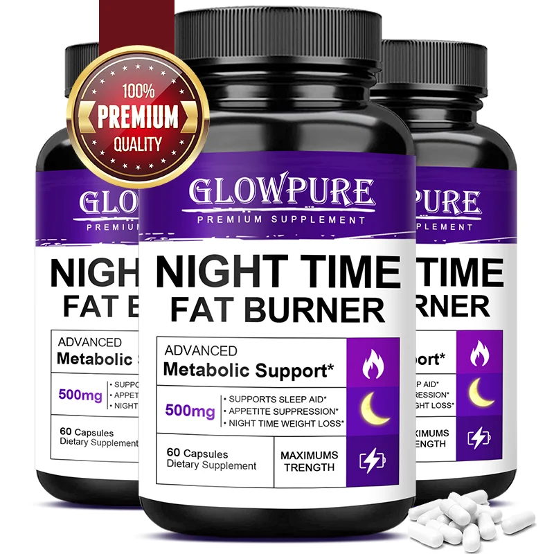 Slimming Capsule Night Time Fat Burner for Weight Loss, Boost Metabolism, Suppress Appetite Diet,Healthy Weight Management