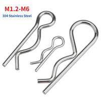 M1.2~M6 304 Stainless Steel Safety Split Clip B R Shape Spring Cotter Hitch Fuse Pins for Repairing Cars Trailer