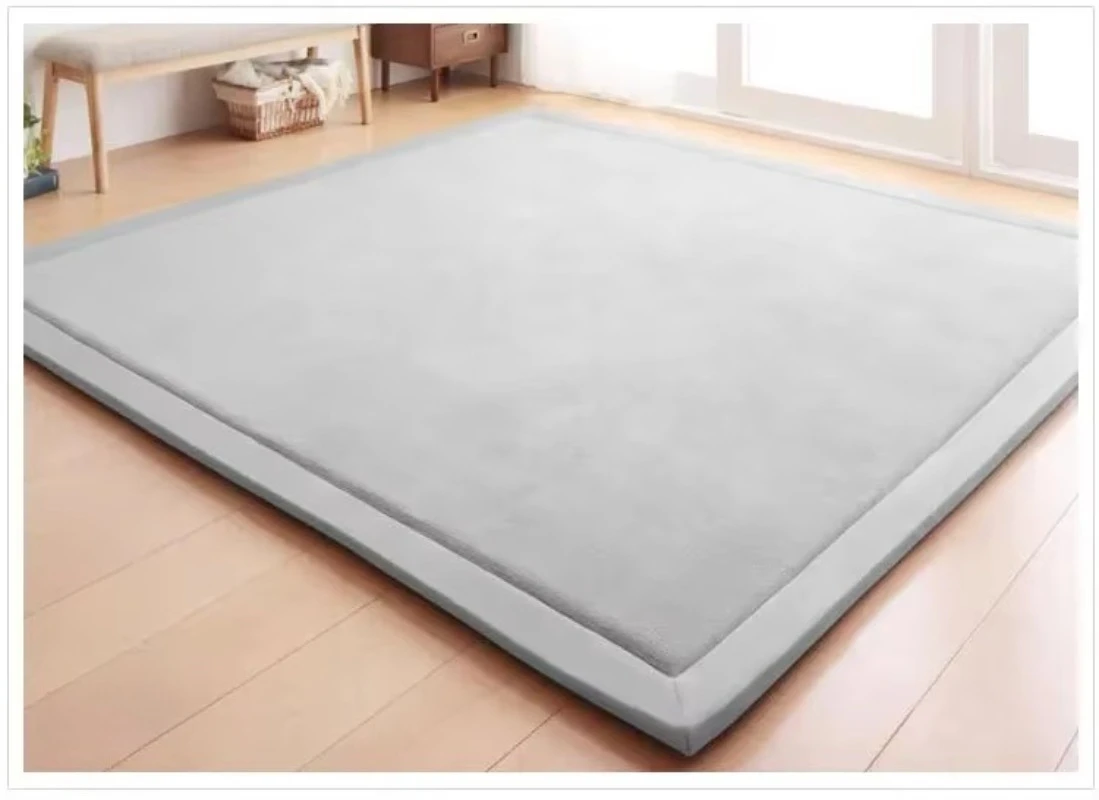 Soft Coral Velvet Carpet for Living Room Solid Color Home Child Baby Non-slip Floor Mat Fleece Mattress Bedroom Tatami Area Rug