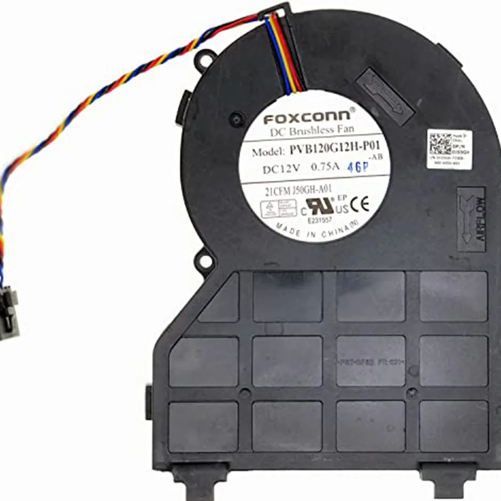 CPU Cooling Fan for Dell OptiPlex 790 390 990 Compatible with Foxconn PVB120G12H-P01  DC12V 0.75A 4-Wire/5-Pin SFF Small