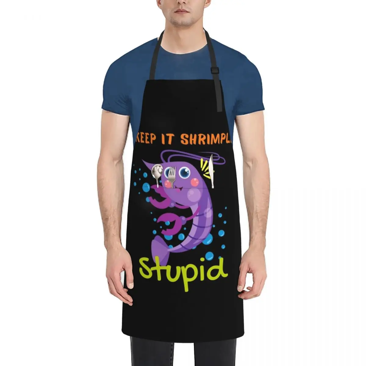 

Keep It Shrimple Stupid Cute Sea Shrimple Think Stupid Shrimple Apron Chef Uniform Woman Camping Apron