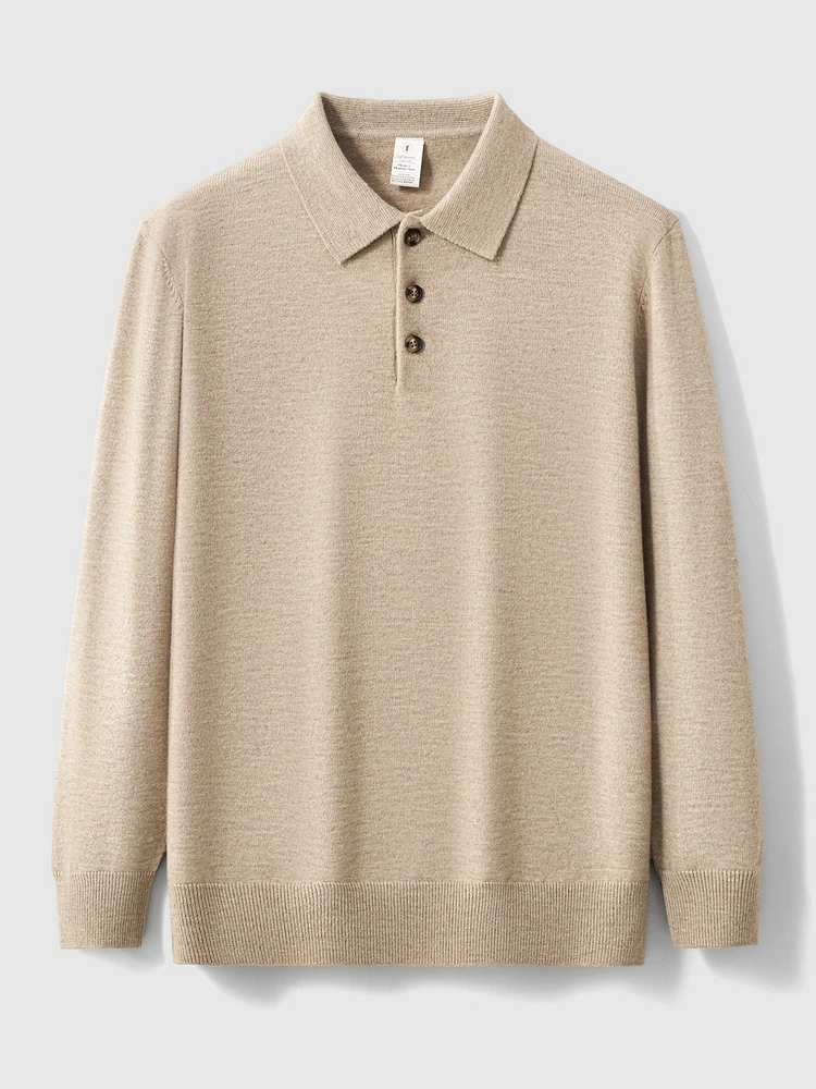 

Knitted Men's Long Sve Ne Sweater Ultrine Mixed Fiber Soft And Comfortable Pure Color for Autumn And Wi...