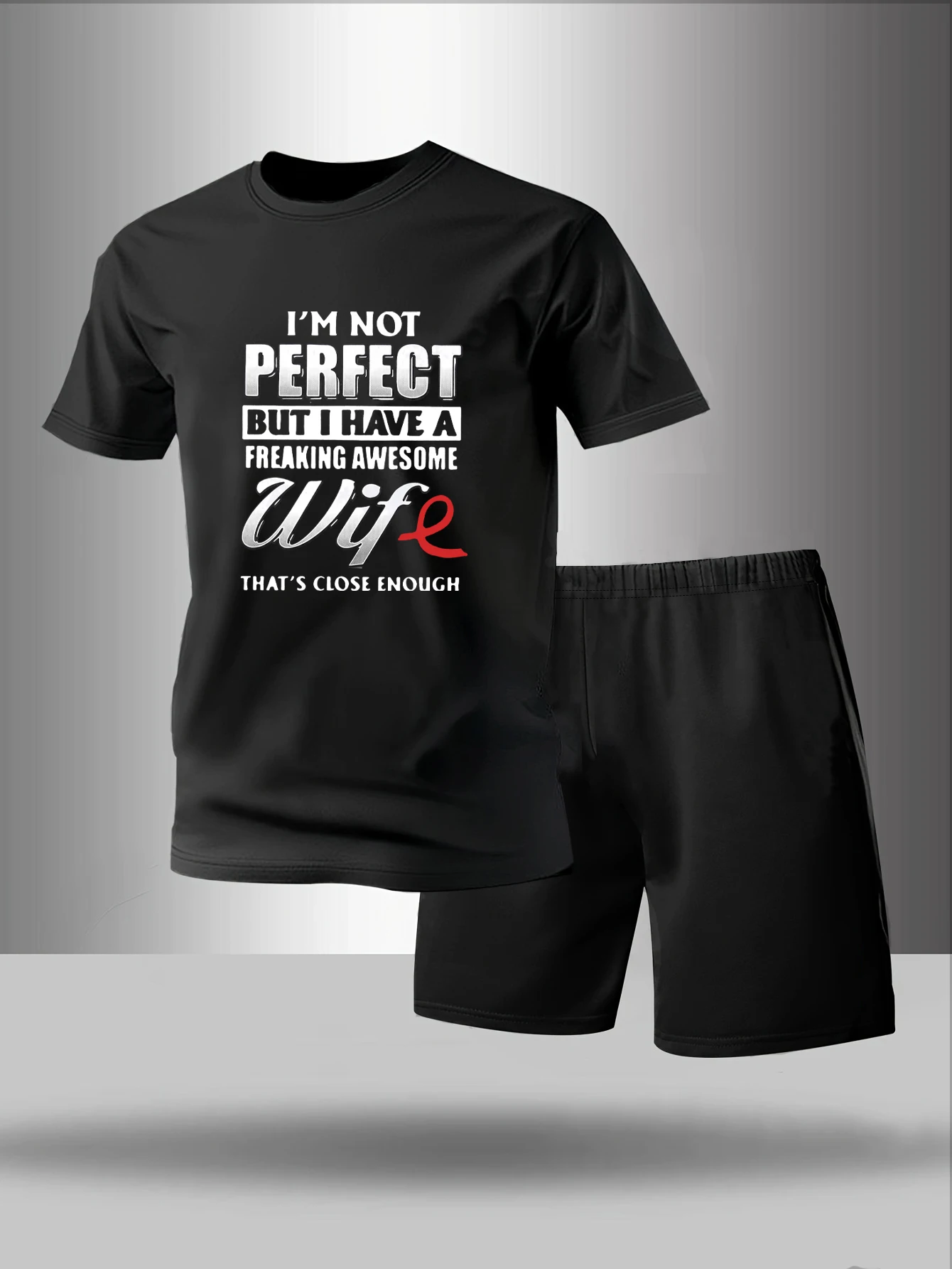 

Two piece men's pajamas for spring summer autumn winter short sleeved shorts fashionable letter pattern home suit set