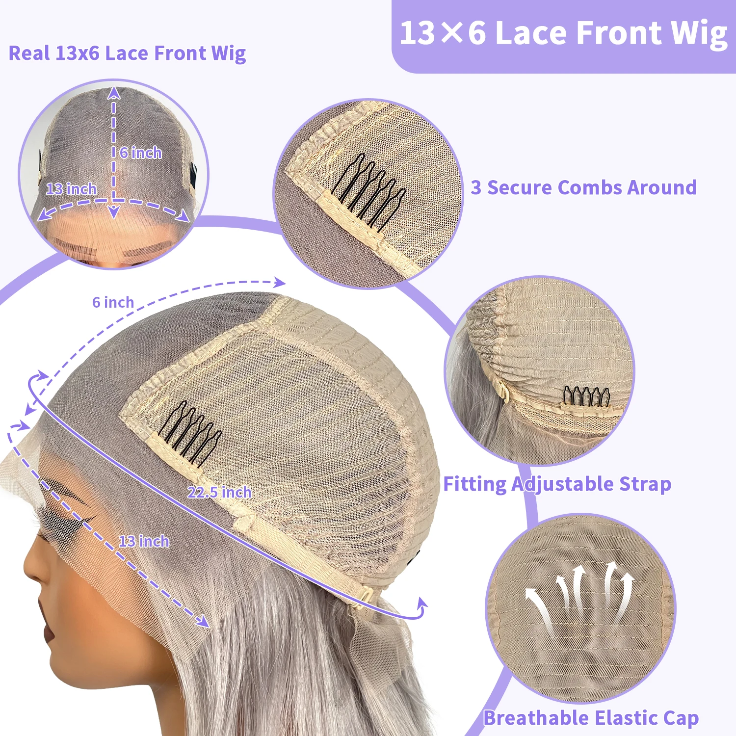 LUX VOGUE تسليط الضوء على ضباب الذهب Balayage اللون Beachy موجات 100% عذراء شعر مستعار 190% الكثافة 13x6 ترقية عارية اللون الدانتيل الباروكات