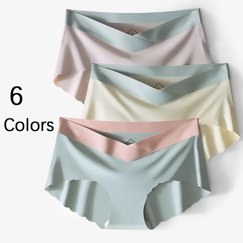 CINOON Women Seamless Ice Silk Panties Ladies Large Size Lingerie Low-Waist Sexy Briefs No trace Ventilate Comfort Underwear