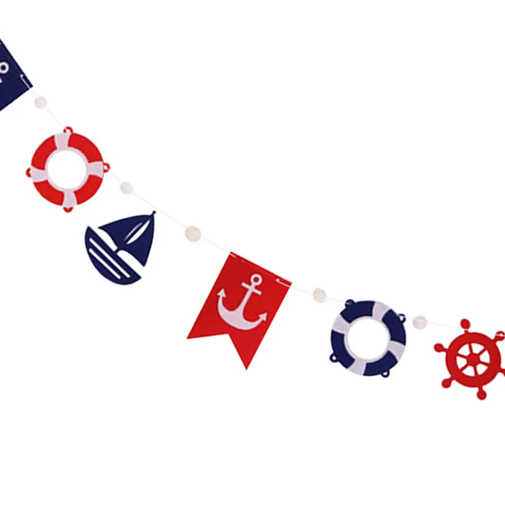 Colorful Ocean Theme Banner Nautical Sailing Flags Garland Pull Flag Hanging Festive Supplies Banners Streamers
