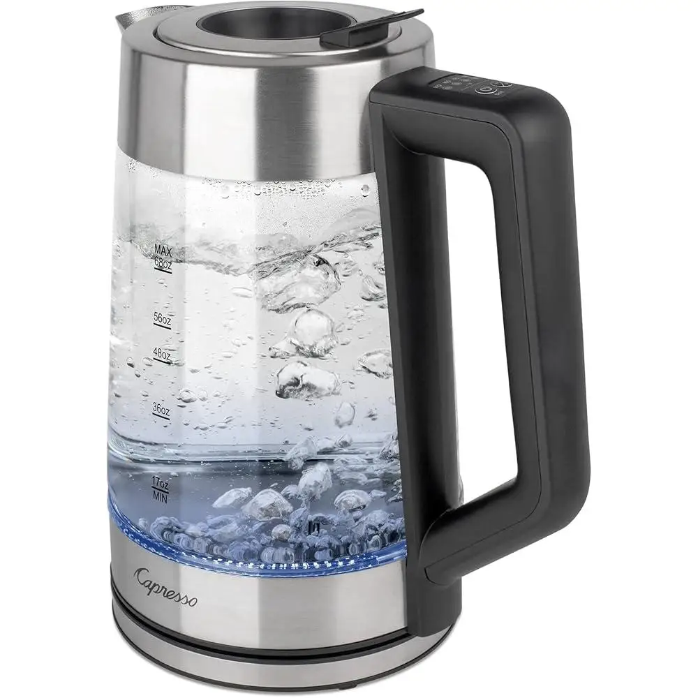 غلاية كهربائية 2L سريعة الغليان 5 إعدادات لدرجة الحرارة مؤشر LED غطاء صب مباشر سخان مياه الفولاذ المقاوم للصدأ الشاي القهوة المشروب